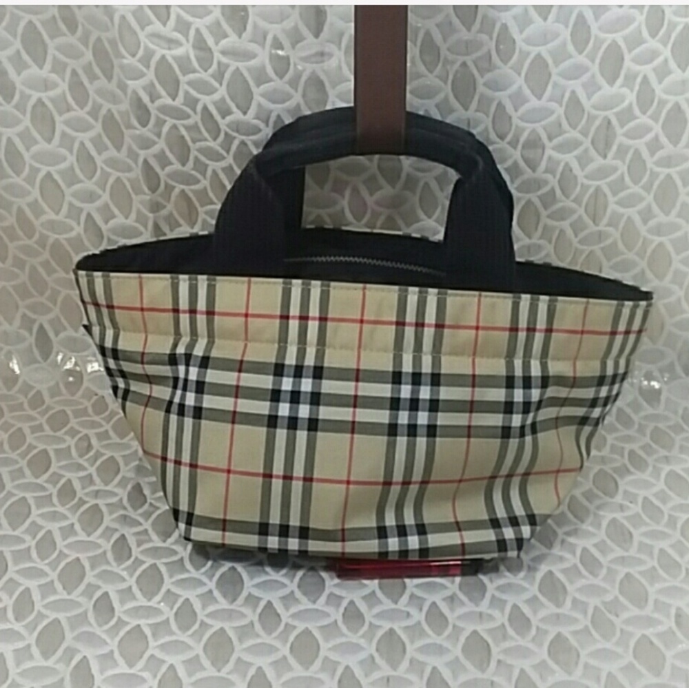 Auth Burberry Nova Check Blue Label Small Satchel.